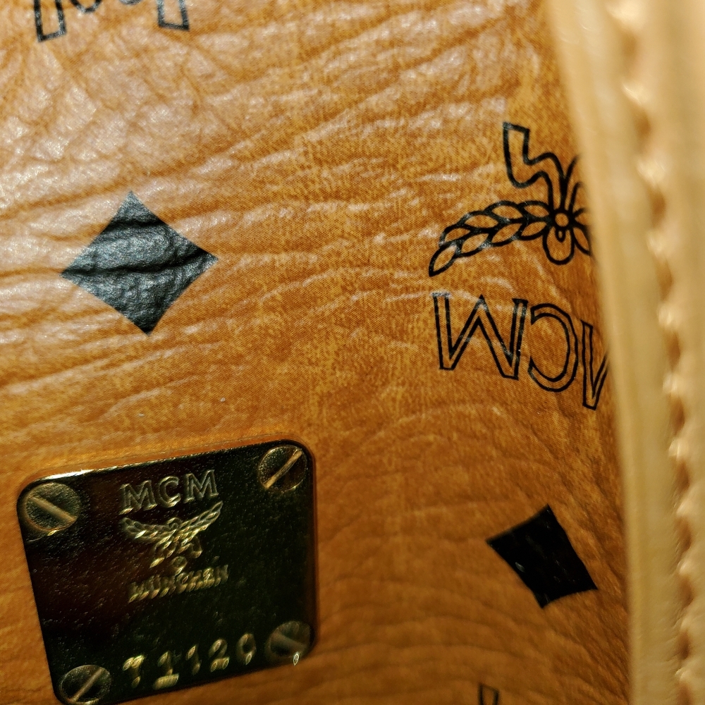 Mcm Euc Visestos Leather Drawstring Crossbody Tote - image 2